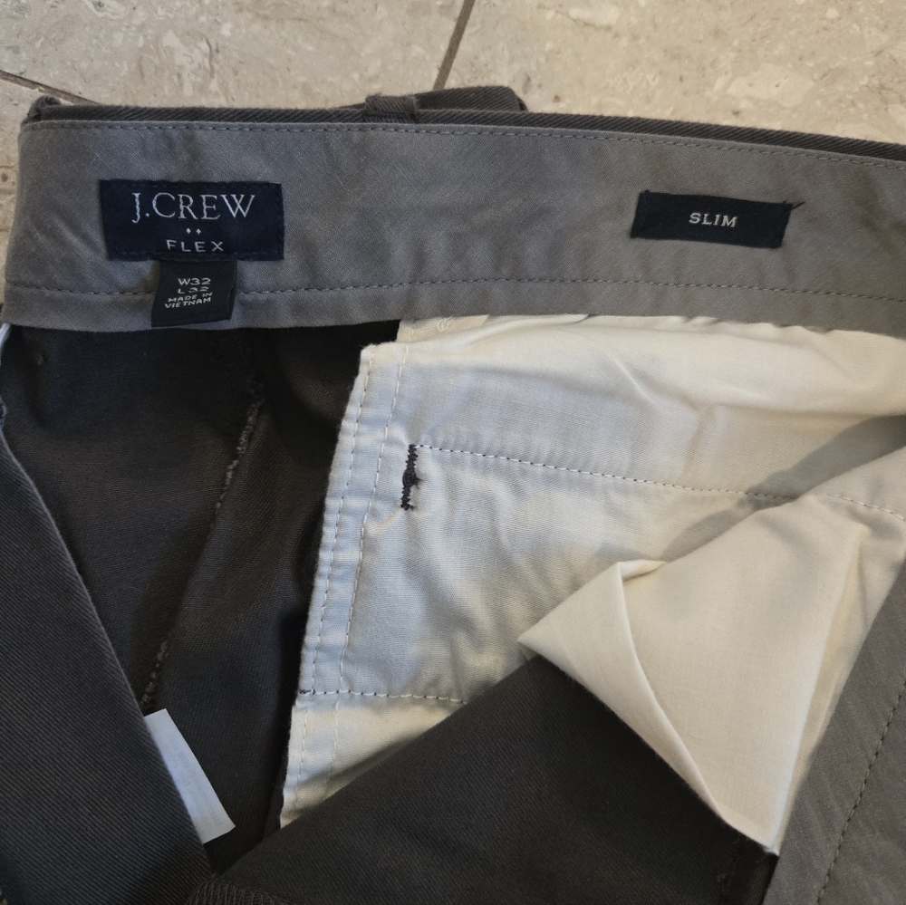 Men's JCrew Slim Flex Pant Gray 32x32 - Picture 2 of 3
